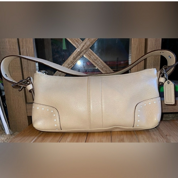 Coach Hamilton Pebbled Leather Small Shoulder Bag y2k bag coach - Picture 1 of 4